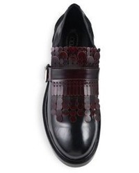 Tod's Lace Fringe Leather Loafers