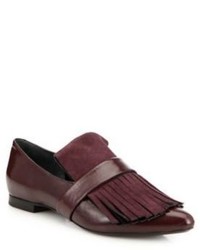 Proenza Schouler Leather Suede Fringe Loafers