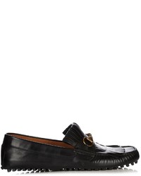Gucci Road Jump Fringed Leather Loafers