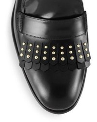 Alexander McQueen Studded Leather Kilted Loafers