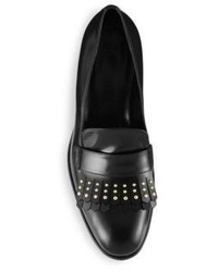 Alexander McQueen Studded Leather Kilted Loafers