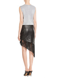 Alexandre Vauthier Asymmetric Fringed Leather Skirt