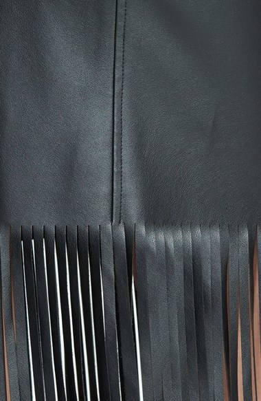 Pink Tartan Faux Leather Fringe Skirt, $295, Nordstrom