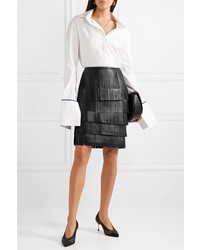 Michael Kors Collection Fringed Leather Skirt