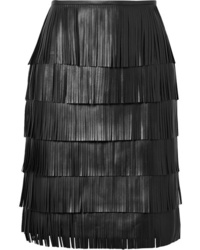 Michael Kors Collection Fringed Leather Skirt