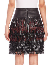 Bcbgmaxazria Runway Leva Faux Leather Fringe Skirt