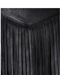 Saint Laurent Fringe Embellished Leather Skirt