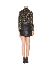 Saint Laurent Fringe Embellished Leather Skirt