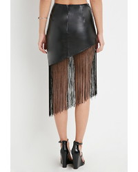 Forever 21 Fringed Faux Leather Skirt
