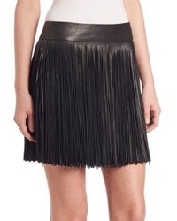 Polo Ralph Lauren Fringed Leather Mini Skirt