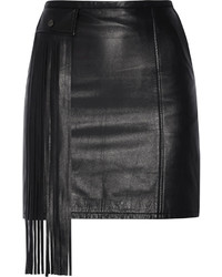 Tamara Mellon Fringed Leather Mini Skirt