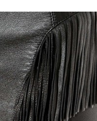 Saint Laurent Fringed Leather Miniskirt