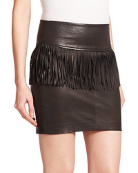 IRO Gin Fringe Trimmed Leather Skirt