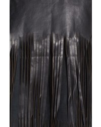 BLK DNM Leather Skirt 40 Fringe Miniskirt