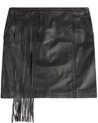 Tamara Mellon Leather Skirt With Fringe