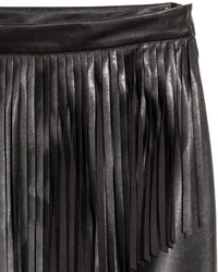 H&M Skirt With Fringe Black Ladies