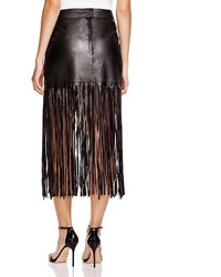 Essentiel Fringed Leather Skirt