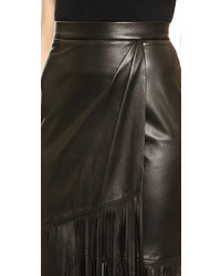 Tamara Mellon Leather Fringe Skirt