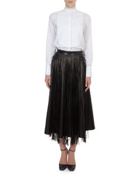 Valentino Fringe Leather Overlay For Skirt