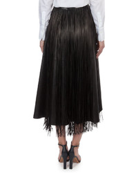 Valentino Fringe Leather Overlay For Skirt