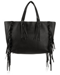 Valentino C Rockee Fringed Textured Leather Tote
