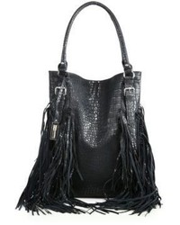 Urban Originals Crazy Heart Fringed Crocodile Embossed Faux Leather Tote