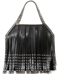 Stella McCartney Falabella Mini Studded Fringe Tote Bag Black