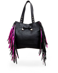 Betsey Johnson Fringed Faux Leather Tote
