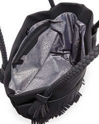 Danielle Nicole Ryver Faux Leather Fringe Tote Bag Black