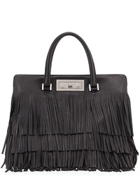 Saint Laurent Trois Clous Medium Leather Tote Bag Black