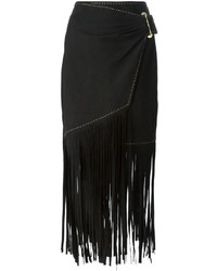Tamara Mellon Wrap Style Fringed Skirt