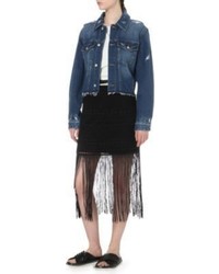 mo&co. Fringed Lace Skirt