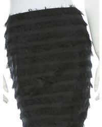 Balenciaga Silk Fringe Skirt