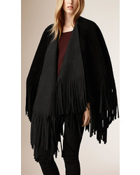 Burberry Fringed Suede Poncho