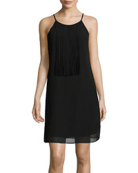 By And By Byby Spaghetti Strap Fringe Neck A Line Dress