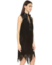 Haute Hippie Leather Fringe Dress