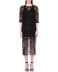 mo&co. Open Embroidered Fringe Dress