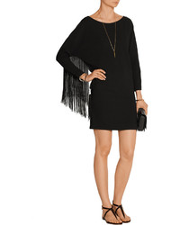Maje Sold Out Rodeo Fringed Crepe Mini Dress