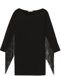 Maje Sold Out Rodeo Fringed Crepe Mini Dress