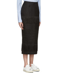 Ports 1961 Black Fringed Skirt