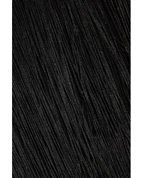 Tom Ford Fringed Stretch Ribbed Knit Midi Skirt Black