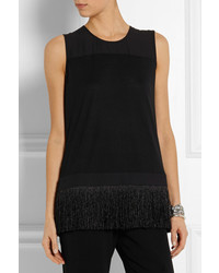 J.Crew Fringed Jersey And Crepe Top