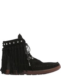 EL VAQUERO 20mm Zoey Fringed Suede Ankle Boots