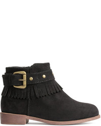 H&M Ankle Boots With Fringe Black Kids