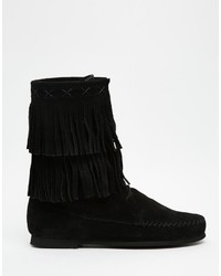 Asos Collection Adat Suede Fringe Ankle Boots