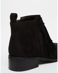 Asos Collection Against The Wind Fringe Ankle Boots