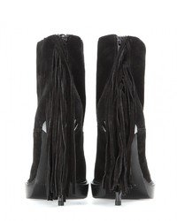 Burberry Fringed Suede Ankle Boots