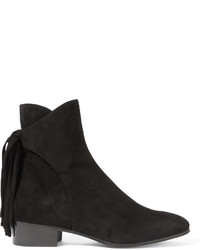 Chloé Fringed Suede Ankle Boots Black