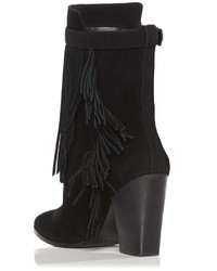 Sigerson Morrison Malli Suede Fringed Ankle Boot