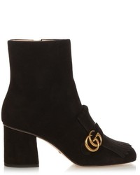 Gucci Marmont Fringed Suede Boots